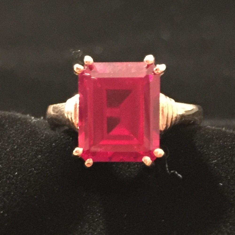 NWOT Ruby & Rose Gold-Plated Silver Ring Size 7